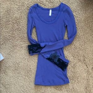 FREE PEOPLE heart on your sleeve thermal rare